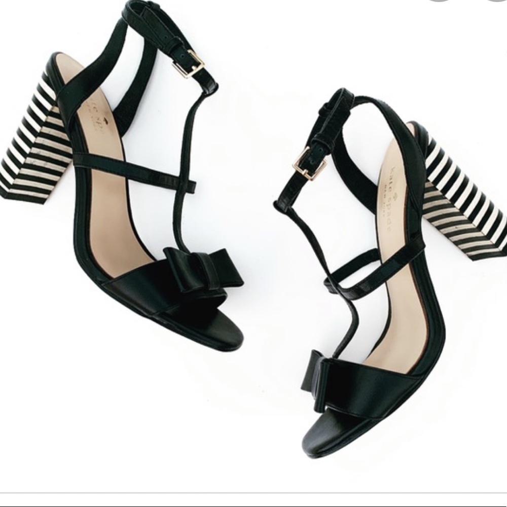 Kate Spade Black Leather Strappy Sandals
